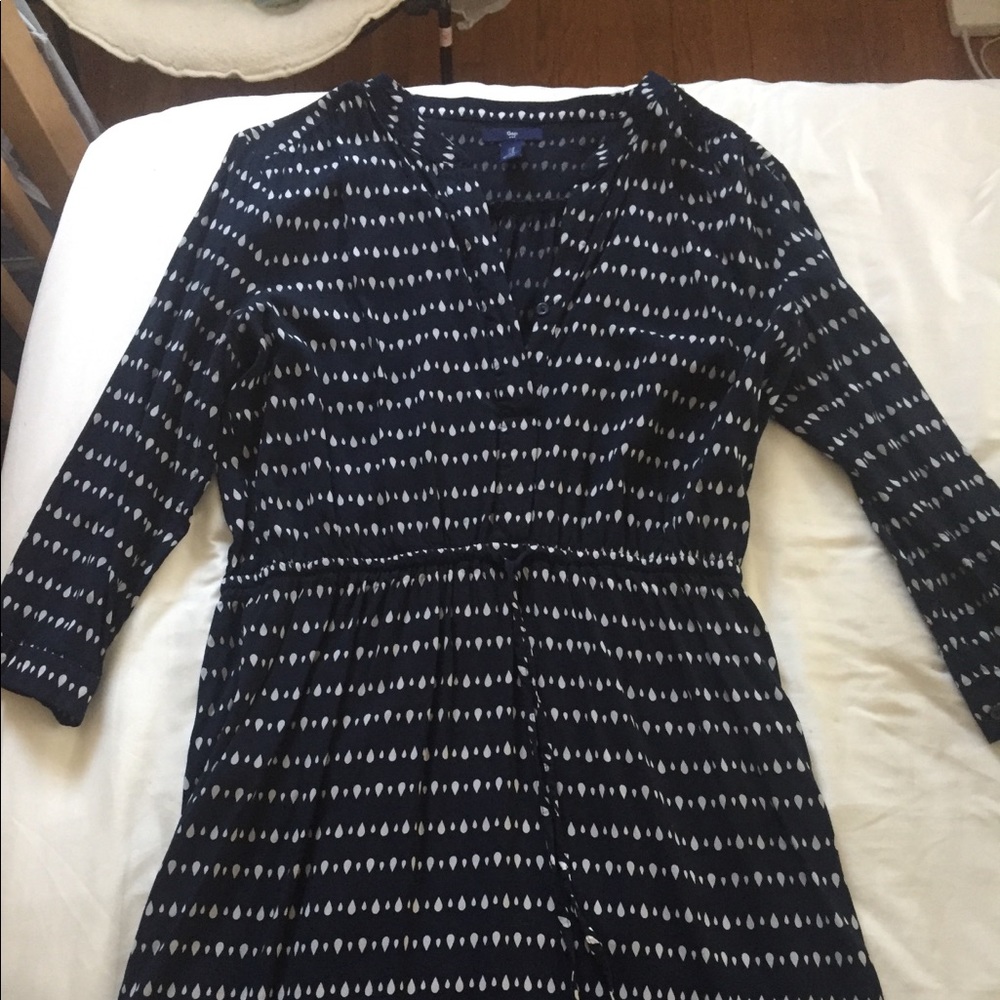 Gap tunic navy blue patterned dress